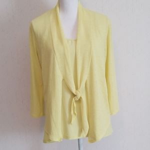 Yellow tank with light-weight long sleeve top
